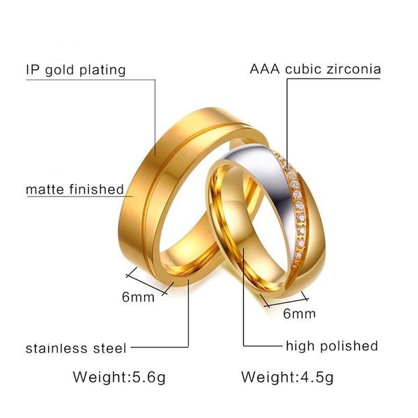 zhf jewelry wedding rings for women men inlay cz stones stainless steel engagement rings jewelry free, Silver
zhf jewelry wedding rings for women men inlay cz stones stainless steel engagement rings jewelry free, Silver
