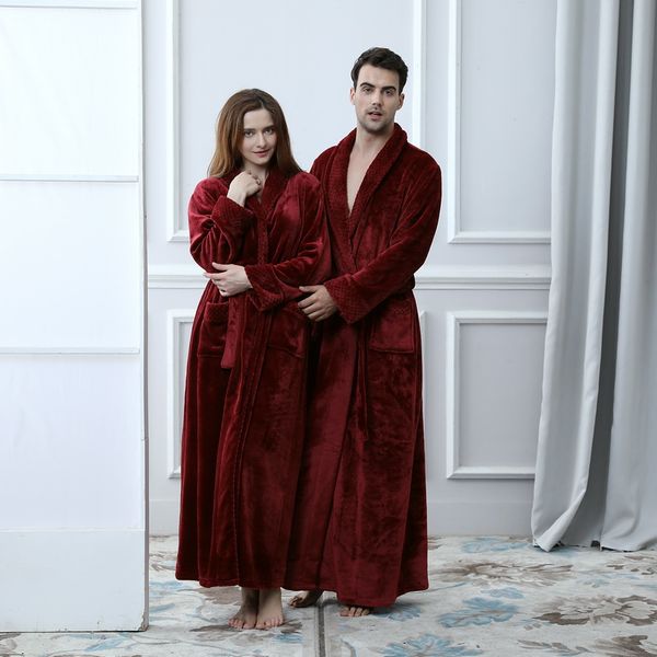 women bridesmaid robes bath gown winter warm thick long sleeve flannel bathrobe female sleepwear lounges casual nightwear, Black;red
women bridesmaid robes bath gown winter warm thick long sleeve flannel bathrobe female sleepwear lounges casual nightwear, Black;red