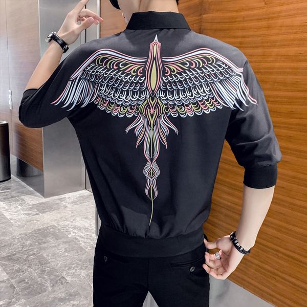 pollover loose shirt men half sleeve eagle print casual shirts streetwear social nightclub blusa men clothes camisas para hombre, White;black
pollover loose shirt men half sleeve eagle print casual shirts streetwear social nightclub blusa men clothes camisas para hombre, White;black