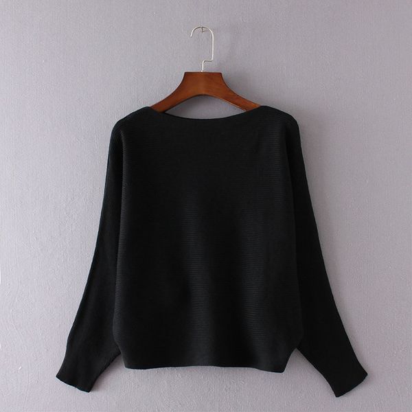 women sweaters and pullovers batwing sleeve pullovers slash neck casual off shoulder knitted pull femme, White;black
women sweaters and pullovers batwing sleeve pullovers slash neck casual off shoulder knitted pull femme, White;black
