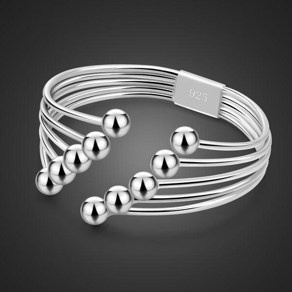 personality irregular side ball bangle 100% 925 sterling silver bracelet punk retro jewelry woman geometric bracelets adjustable, Black
personality irregular side ball bangle 100% 925 sterling silver bracelet punk retro jewelry woman geometric bracelets adjustable, Black