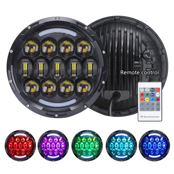 2pcs 105w 7inch round rgb led headlight with high/low beam 7 lights mode for wrangler jk, off-road truck
2pcs 105w 7inch round rgb led headlight with high/low beam 7 lights mode for wrangler jk, off-road truck