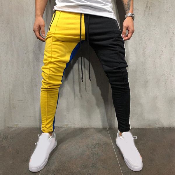 men pants trousers outdoor casual sports drawstring bottoms fitness, Black