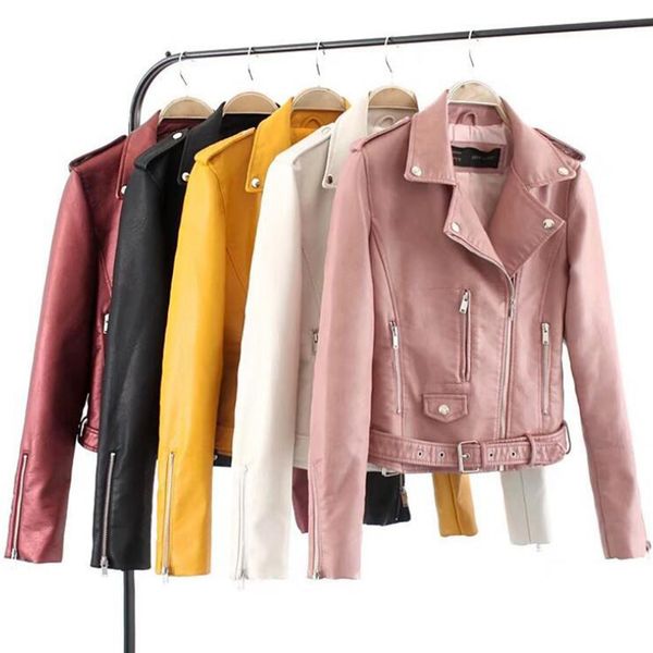6 colors available women leather jacket with belt female turn-down collar outwear moto biker leather coat casaco femiinino, Black
6 colors available women leather jacket with belt female turn-down collar outwear moto biker leather coat casaco femiinino, Black