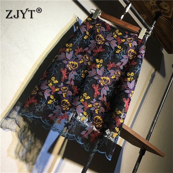 fashion runway designers womens skirt summer 2020 new elegant high waist vintage embroidery mesh lace skirt lady, Black
fashion runway designers womens skirt summer 2020 new elegant high waist vintage embroidery mesh lace skirt lady, Black