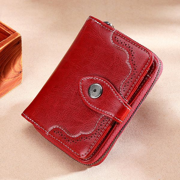 hollow out wallet short wallet women leather vintage women's purse zipper&button purse small coin pocket, Red;black
hollow out wallet short wallet women leather vintage women's purse zipper&button purse small coin pocket, Red;black