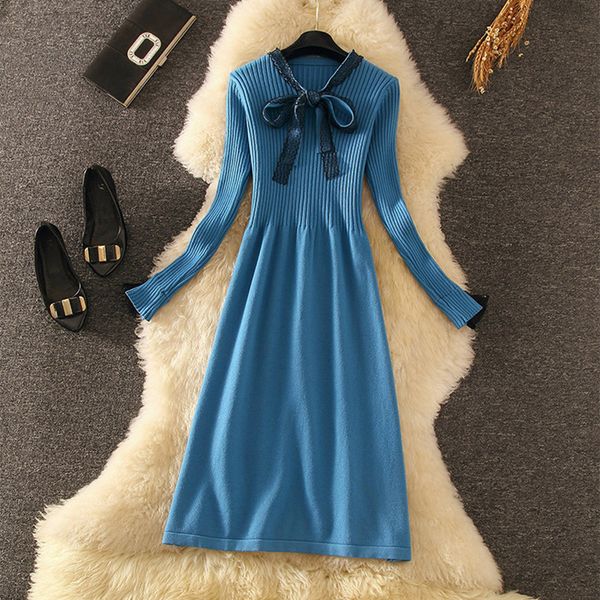 2019 autumn winter dress women elegant blue lace knit long sleeve bodycon sweater dress office spring, Black;gray
2019 autumn winter dress women elegant blue lace knit long sleeve bodycon sweater dress office spring, Black;gray