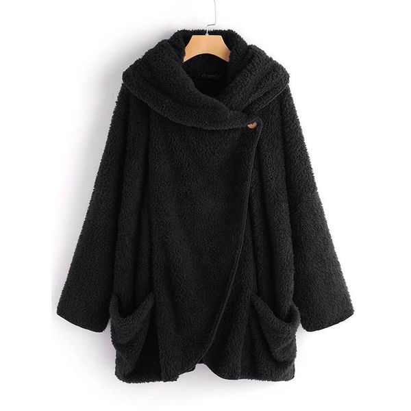 2019 new women autumn velvet lapel long batwing sleeve solid color loose lady coat, Black
2019 new women autumn velvet lapel long batwing sleeve solid color loose lady coat, Black