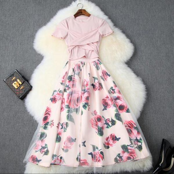 2020 new runway sweet women print fashion bandage cross cotton blouses + long midi a-line skirts 2pcs set suit dresses, White
2020 new runway sweet women print fashion bandage cross cotton blouses + long midi a-line skirts 2pcs set suit dresses, White