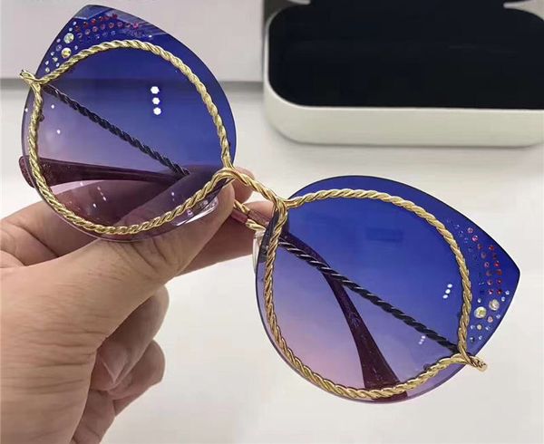 58 cat eye sunglasses gold/blue purple smoke lens sun glasses women designer sunglasses shades new with box, White;black
58 cat eye sunglasses gold/blue purple smoke lens sun glasses women designer sunglasses shades new with box, White;black