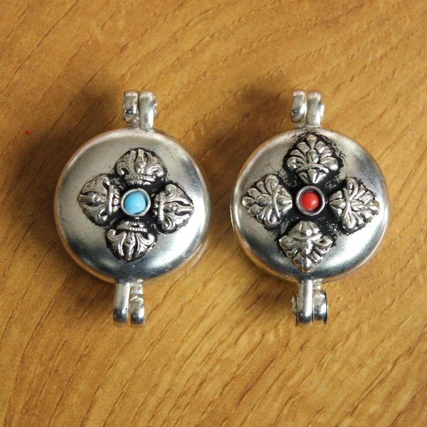 pn011 ethnic tibetan silver dorje prayer box amulet handmade nepal 30mm round gau pendant necklace, Black
pn011 ethnic tibetan silver dorje prayer box amulet handmade nepal 30mm round gau pendant necklace, Black