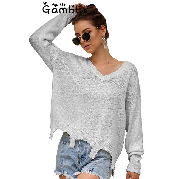 v neck irregular women sweater 2019 long sleeve autumn winter loose gray black knitted pullovers casual solid color jumpers, White;black
v neck irregular women sweater 2019 long sleeve autumn winter loose gray black knitted pullovers casual solid color jumpers, White;black