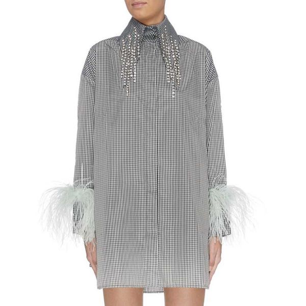 2020 fashion lapel diamond tassel chain decoration ostrich wool loose lattice dress female, Black;gray
2020 fashion lapel diamond tassel chain decoration ostrich wool loose lattice dress female, Black;gray