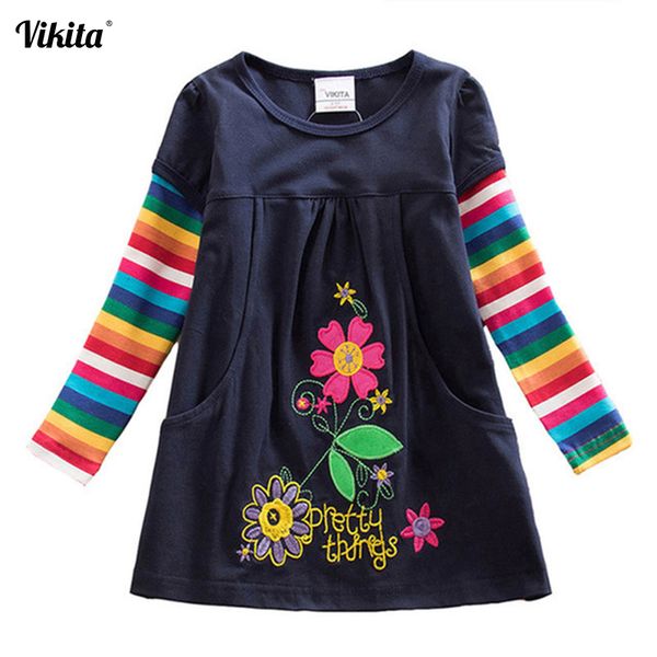 vikita girl dresses baby girls dress butterfly rainbow children long sleeve clothes girls patchowrk infant vestidos 2-8y lh5805, Red;yellow
vikita girl dresses baby girls dress butterfly rainbow children long sleeve clothes girls patchowrk infant vestidos 2-8y lh5805, Red;yellow