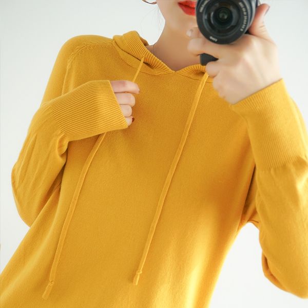 hooded 2020 spring and autumn knitted sweater thin section loose slim long-sleeved yellow age reduction casual sweater women, White;black
hooded 2020 spring and autumn knitted sweater thin section loose slim long-sleeved yellow age reduction casual sweater women, White;black