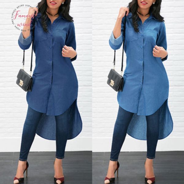 2020b women long sleeve denim jean lapel mid calf shirt dress short midi dress plus size, Black;gray
2020b women long sleeve denim jean lapel mid calf shirt dress short midi dress plus size, Black;gray
