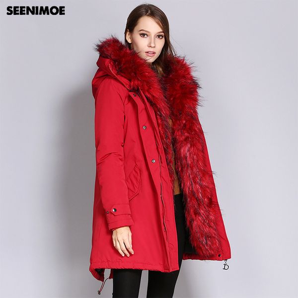 seenimoe womens winter jacket 2018 fur collar coats female warm parkas thick solid red hooded long coat cotton padded fur parka, Black
seenimoe womens winter jacket 2018 fur collar coats female warm parkas thick solid red hooded long coat cotton padded fur parka, Black