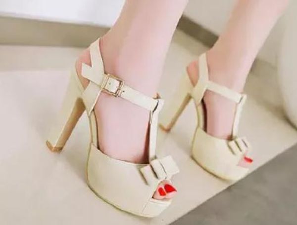 2019 bowknot women's sandals in summer with new style high heel coarse heel waterproof table@172, Black
2019 bowknot women's sandals in summer with new style high heel coarse heel waterproof table@172, Black