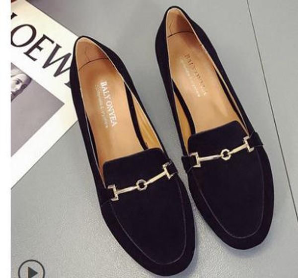 2019 women's shoes in spring and autumn with new style middle heel coarse heel round head suede @253, Black 
2019 women's shoes in spring and autumn with new style middle heel coarse heel round head suede @253, Black