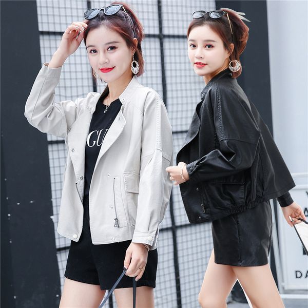 leather jacket 2019 new women's leather jacket casual turn collar loose motor & biker women's s m l solid female, Black
leather jacket 2019 new women's leather jacket casual turn collar loose motor & biker women's s m l solid female, Black