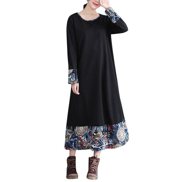 2019 new fashion summer dress women's dresses plue size long sleeve patchwork cotton linen loose print bohe dress vestidos, Black;gray
2019 new fashion summer dress women's dresses plue size long sleeve patchwork cotton linen loose print bohe dress vestidos, Black;gray