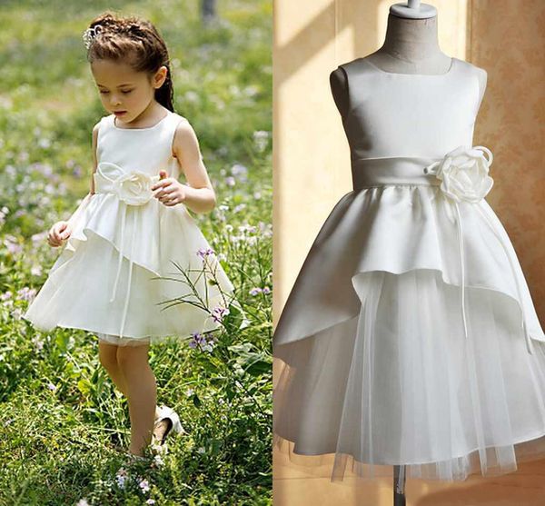 short flower girl dress handmade flower satin tulle square neck a line lovely girls birthday party gowns custom size, White;blue
short flower girl dress handmade flower satin tulle square neck a line lovely girls birthday party gowns custom size, White;blue