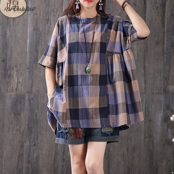 summer s-5xl cotton women plaid check o neck short sleeve short casual loose zanzea linen ruffles blouse party shirt blusas, White
summer s-5xl cotton women plaid check o neck short sleeve short casual loose zanzea linen ruffles blouse party shirt blusas, White