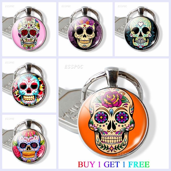 buy 1 get 1 fashion sugar skull keychain car key chain glass dome cabochon pendant skull handmade jewelry accessories gift, Silver
buy 1 get 1 fashion sugar skull keychain car key chain glass dome cabochon pendant skull handmade jewelry accessories gift, Silver