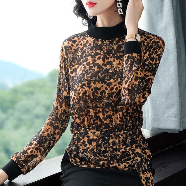 women 2020 spring elegant leopord pattern blouses with sashes female stand collar long sleeve sequins plus size new desin shirt, White
women 2020 spring elegant leopord pattern blouses with sashes female stand collar long sleeve sequins plus size new desin shirt, White