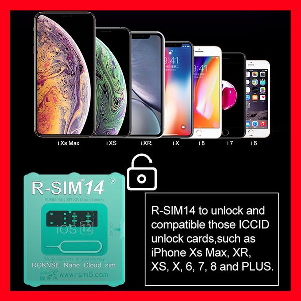 

R-SIM 14 R sim14 RSIM14 R SIM 14 Карта разблокировки RSIM 14 iphone xs max IOS12.X SIM-карта разблокировки iccid