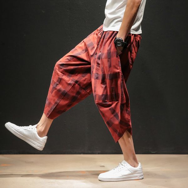 streetwear male pants large sizes lattice calf-length pants loose irregular summer casual men, Black
streetwear male pants large sizes lattice calf-length pants loose irregular summer casual men, Black