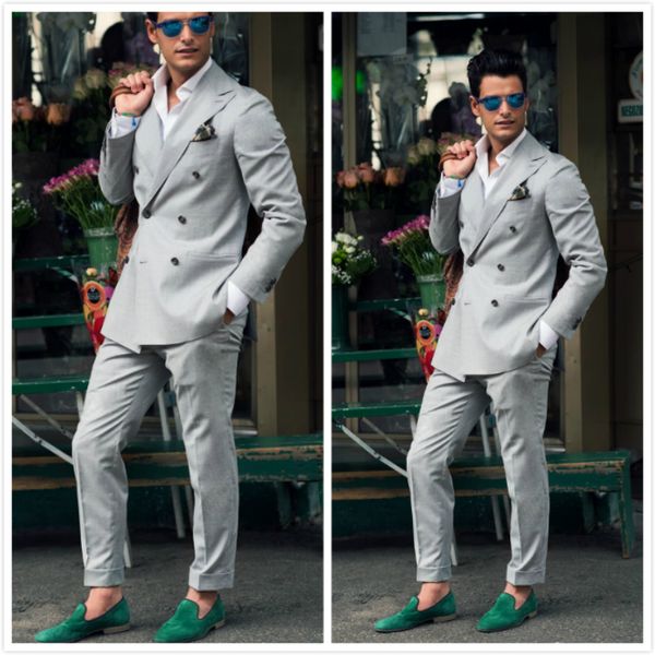 double breasted men tuxedos groom wedding suits slim fit gray peaked lapel mens suit 2 pieces coat pants (jacket+pants), Black;gray
double breasted men tuxedos groom wedding suits slim fit gray peaked lapel mens suit 2 pieces coat pants (jacket+pants), Black;gray