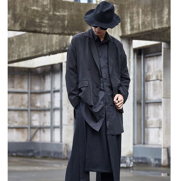 men stage clothing vintage black casual blazer suit jacket male streetwear loose hip hop gothic suit coat outerwear, White;black
men stage clothing vintage black casual blazer suit jacket male streetwear loose hip hop gothic suit coat outerwear, White;black