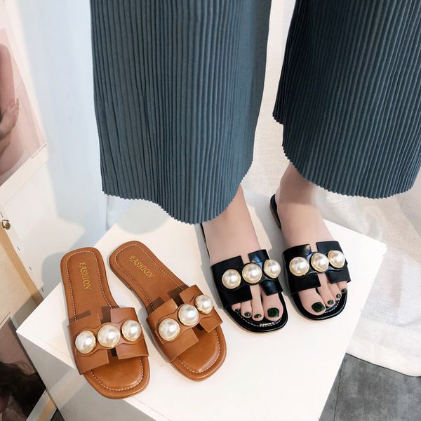 low string bead shoes woman 2020 slippers women summer pantofle slides soft new flat bonded leather basic pu, Black
low string bead shoes woman 2020 slippers women summer pantofle slides soft new flat bonded leather basic pu, Black