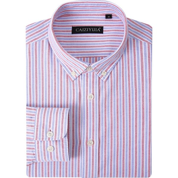 men's striped standard-fit oxford cotton shirts smart casual button down collar long sleeve easy care workwear thick shirt, White;black
men's striped standard-fit oxford cotton shirts smart casual button down collar long sleeve easy care workwear thick shirt, White;black