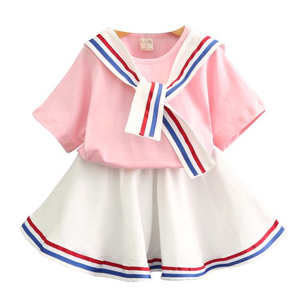 girls clothes 2pcs kids sets for girls outfits sailor suit + striped skirt clothes set summer toddler kids baby clothing set, White
girls clothes 2pcs kids sets for girls outfits sailor suit + striped skirt clothes set summer toddler kids baby clothing set, White