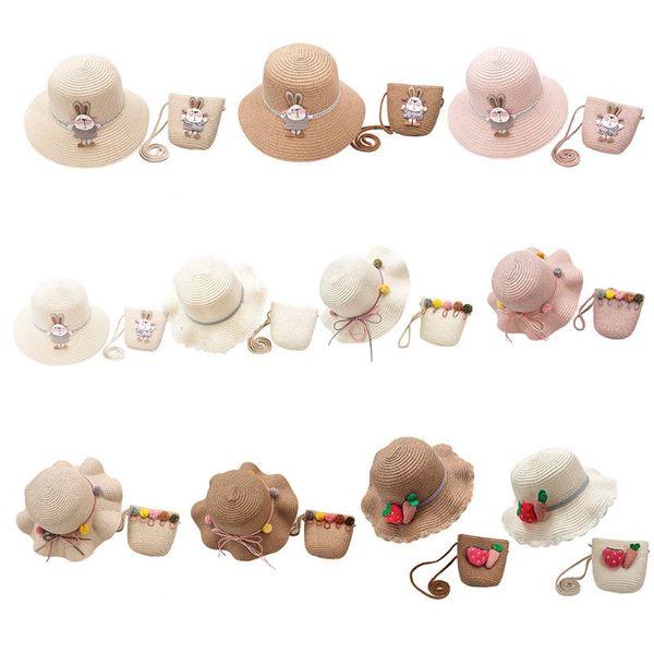 kids summer straw sun hat with handbag cartoon pompom vacation beach cap x6he, Yellow
kids summer straw sun hat with handbag cartoon pompom vacation beach cap x6he, Yellow