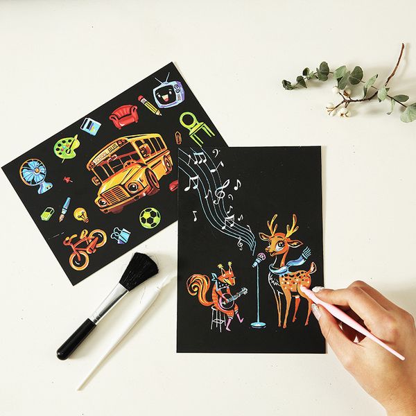 4pcs kids magic scratch paintings diy toys drawings animals castle postcards kid educational learning toys child gifts
4pcs kids magic scratch paintings diy toys drawings animals castle postcards kid educational learning toys child gifts