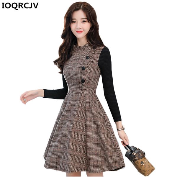 autumn winter dress women 2019 new fashion plaid woolen dress stitching slim large size long sleeves women office k825, Black;gray
autumn winter dress women 2019 new fashion plaid woolen dress stitching slim large size long sleeves women office k825, Black;gray