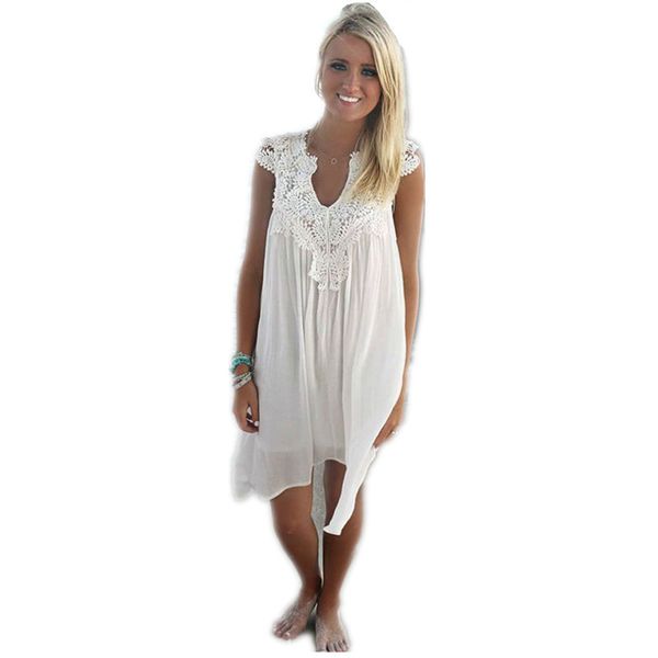 Women Dress Casual Sexy Summer Loose Beach Lace Dress Women Sleeveless Slim Chiffon Short White Dress Plus Size Vestido
Women Dress Casual Sexy Summer Loose Beach Lace Dress Women Sleeveless Slim Chiffon Short White Dress Plus Size Vestido