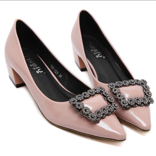 japanned leather ladies pumps high heels rhinestone slip on woman shoes platform pointed toe shoes pumps, Black
japanned leather ladies pumps high heels rhinestone slip on woman shoes platform pointed toe shoes pumps, Black