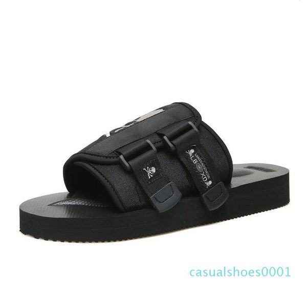 men slippers summer flat summer men shoes breathable beach slippers wedge black flip flops ac01
