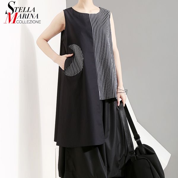 new 2019 korean style women summer black hit color loose long tank sleeveless shirt lady unique wear casual tank femme 5134, White
new 2019 korean style women summer black hit color loose long tank sleeveless shirt lady unique wear casual tank femme 5134, White