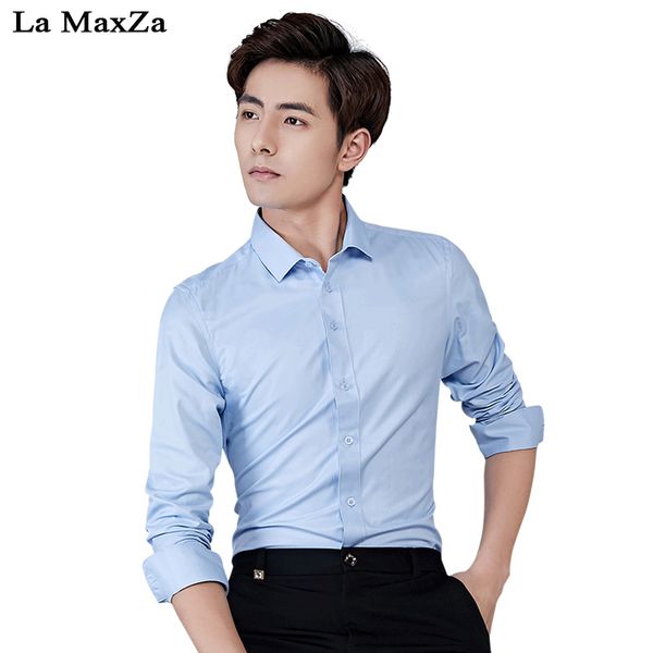 la maxza anti-fouling fashion 2018 men's autumn new long-sleeved slim-shirt mens cotton business casual anti-staining shirt, White;black
la maxza anti-fouling fashion 2018 men's autumn new long-sleeved slim-shirt mens cotton business casual anti-staining shirt, White;black