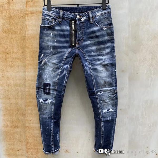 men designer jeans famous brand designer slim fit pantalones denim destroyed denim hip hop men s joggers, Blue
men designer jeans famous brand designer slim fit pantalones denim destroyed denim hip hop men s joggers, Blue