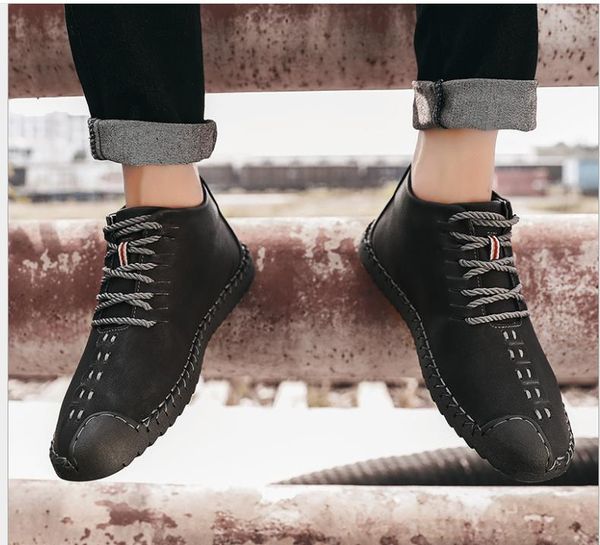 men's leather shoes new casual shoes fashion men's shoes, Black