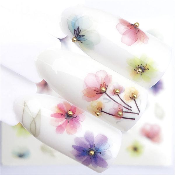1 pc transparent color flower water transfer sticker nail art decals diy fashion wraps tips manicure tools, Black
1 pc transparent color flower water transfer sticker nail art decals diy fashion wraps tips manicure tools, Black
