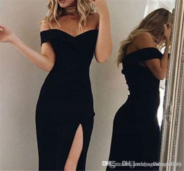 off shoulder prom dresses split black elastic satin formal evening gowns 2019 floor length special occasion dresses
off shoulder prom dresses split black elastic satin formal evening gowns 2019 floor length special occasion dresses