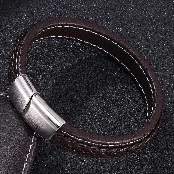 new black/brown/blue leather bracelet men fashion jewelry stainless steel magnetic buckle male wrist band bangles gift s728, Golden;silver
new black/brown/blue leather bracelet men fashion jewelry stainless steel magnetic buckle male wrist band bangles gift s728, Golden;silver