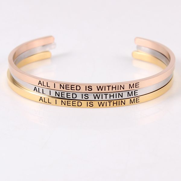 stainless steel bangle engraved ''all i need is within me'' positive inspirational quote handmade cuff mantra bracelets, Black
stainless steel bangle engraved ''all i need is within me'' positive inspirational quote handmade cuff mantra bracelets, Black